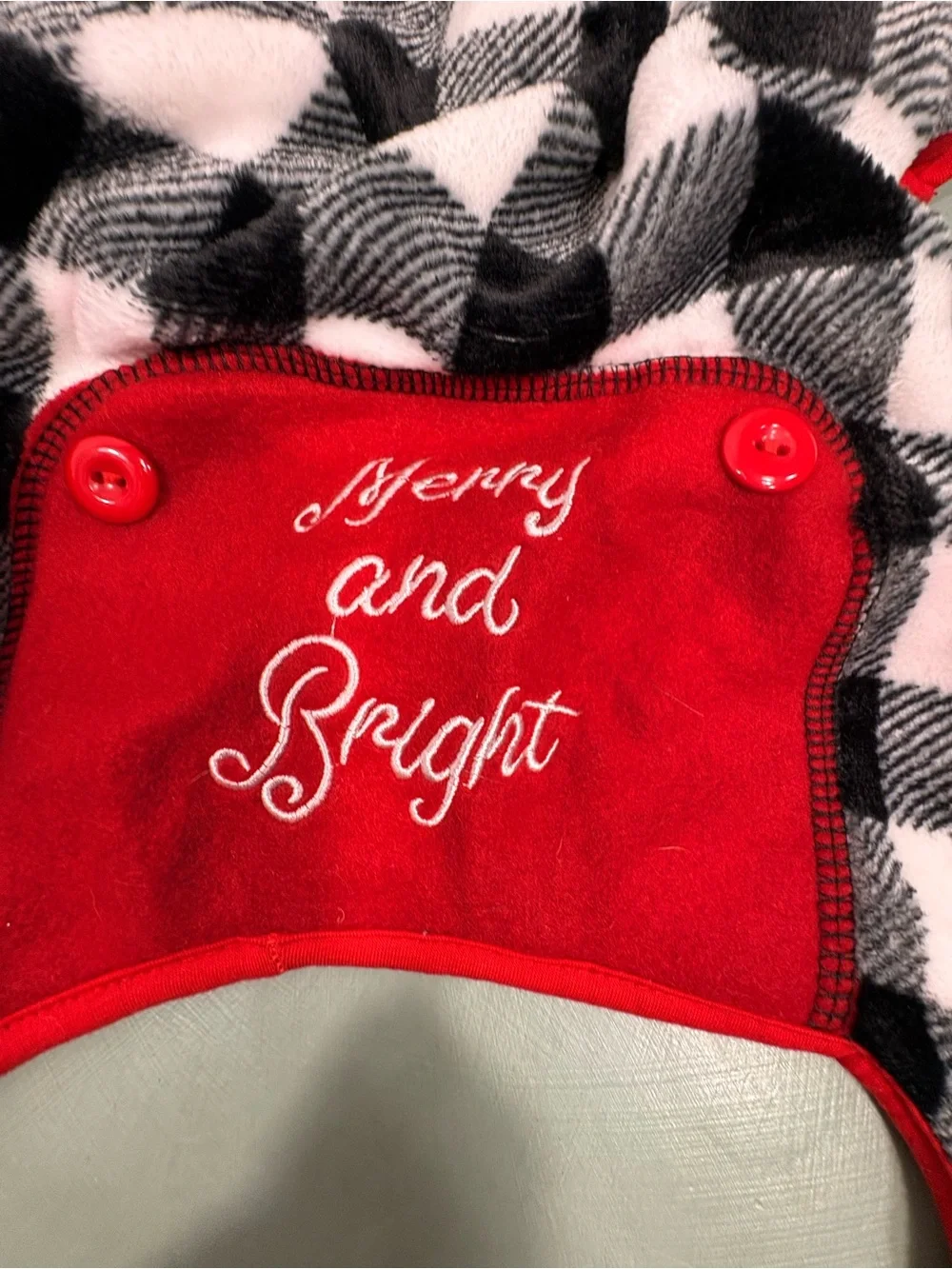 Small Dog Christmas Pajamas Buffalo Plaid Fleece Merry Bright Holiday Red XS